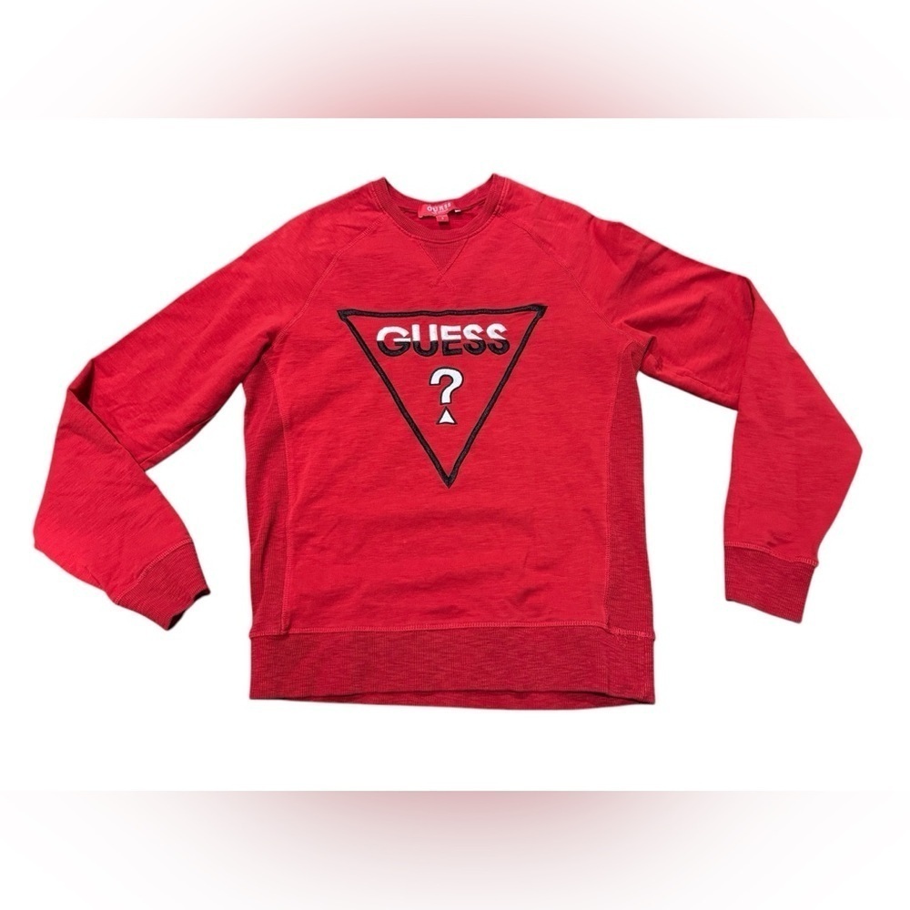 Guess Crewneck lightweight sweatshirt Red Women’s Size Small embroidered logo